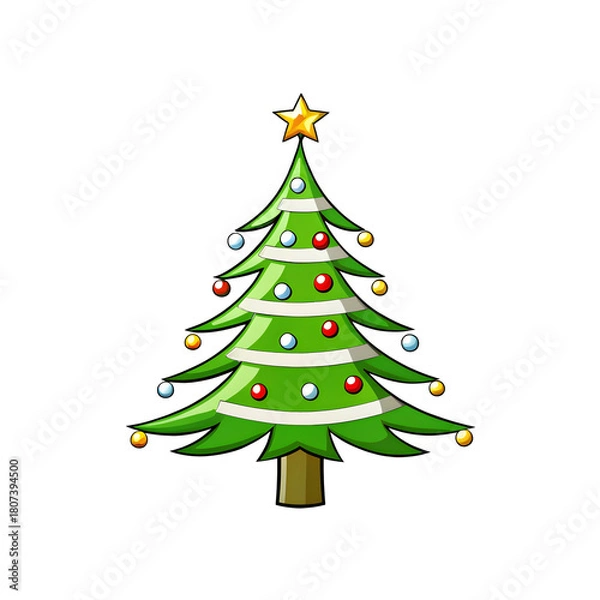 Obraz christmas tree vector illustration