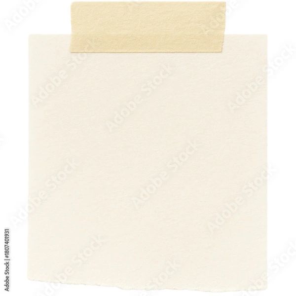Fototapeta Ivory-colored note paper with masking tape