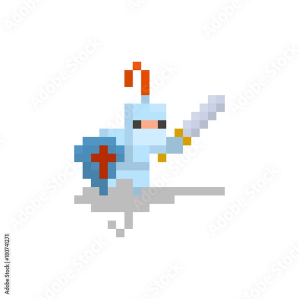 Fototapeta Pixel character knight for games and web sites