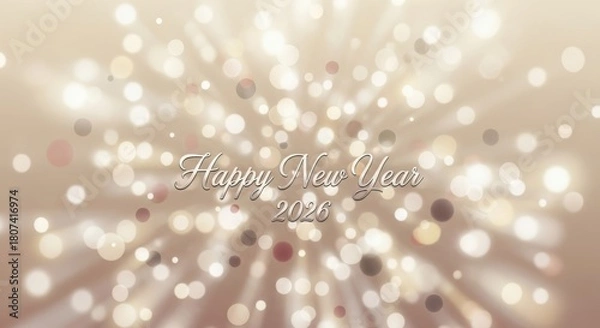 Fototapeta Happy new year 2026 celebration bokeh lights festive background