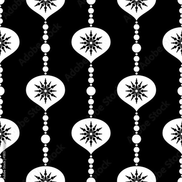 Fototapeta Christmas Decorations, Balls, Seamless Pattern