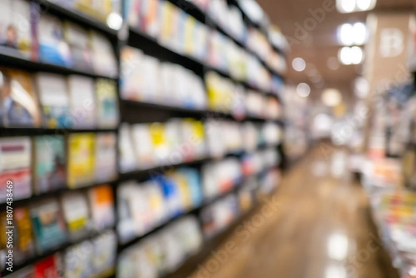 Obraz 書店フロアを表現した抽象的なボケ背景