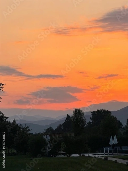 Obraz sunset in the mountains