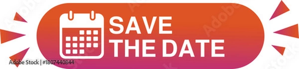 Fototapeta Save the date reminder with calendar icon and festive decorations