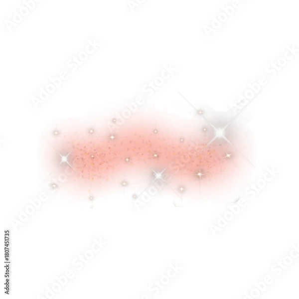 Fototapeta Peach Glitter Sparkle Overlay Soft Shimmer Glow Effect PNG