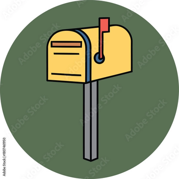 Obraz Mail Alert Graphic – Open Mailbox with Envelope Inside