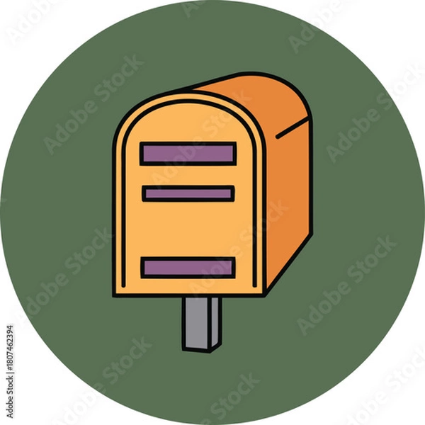 Obraz Raised Flag Mailbox with Envelope – Postal Clipart