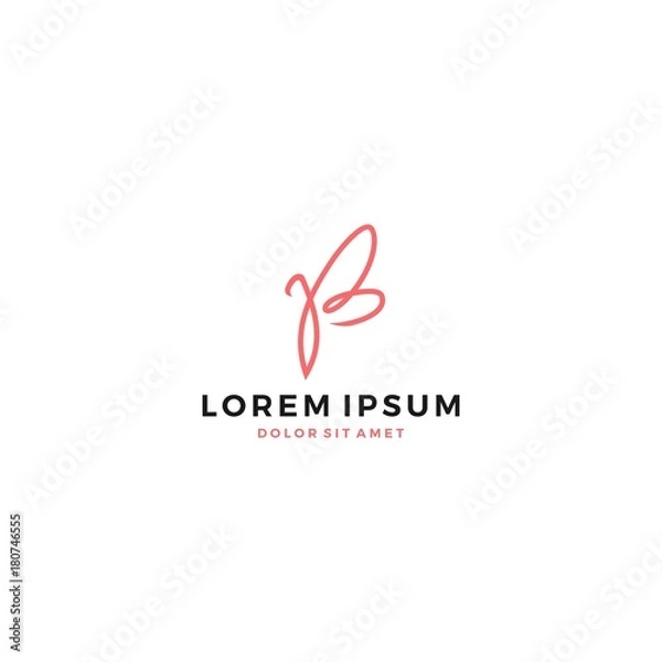 Obraz B letter butterfly logo vector