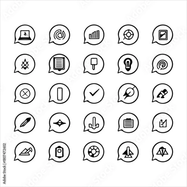 Obraz A Professional Strategic 25 Diagram Service Icon Symbol, Showcasing Analysis and Data Visualization in a Flat Design Minimalist Vector for Digital Business Planning Success