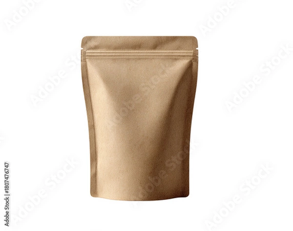 Fototapeta Kraft Paper Stand Up Pouch isolated on a transparent background
