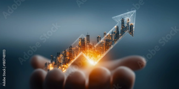 Obraz 成功への上昇トレンドを示すビジネスコンセプト