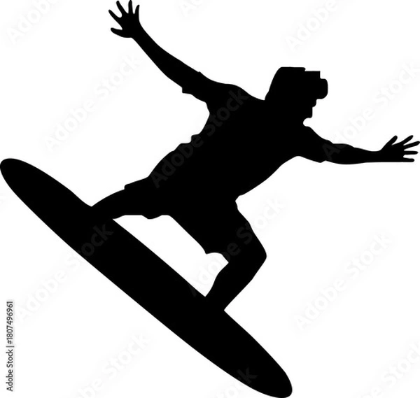 Fototapeta Skysurf man draw