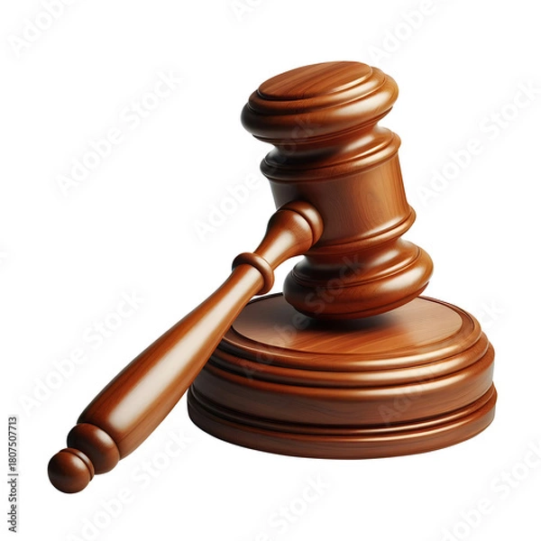Fototapeta Judge's gavel vector illustration isolated on transparent background