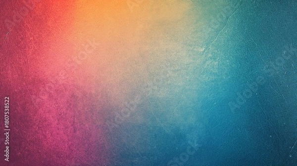 Fototapeta colorful gradient background with subtle grain texture soft blend from warm red to cool teal dreamy backdrop copyspace concept of graphic design advertising