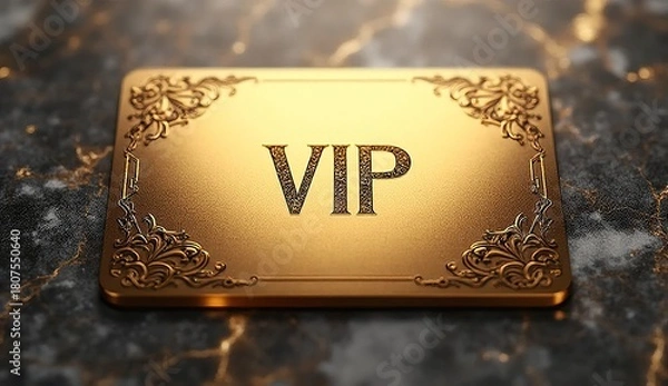 Obraz modern 3d vip card set on matte textured background