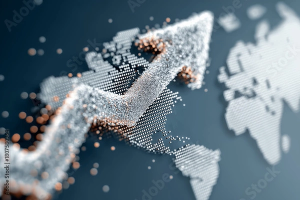 Obraz テクノロジーとグローバルネットワークの成長イメージ