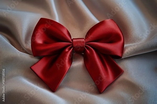 Obraz red bow on satin
