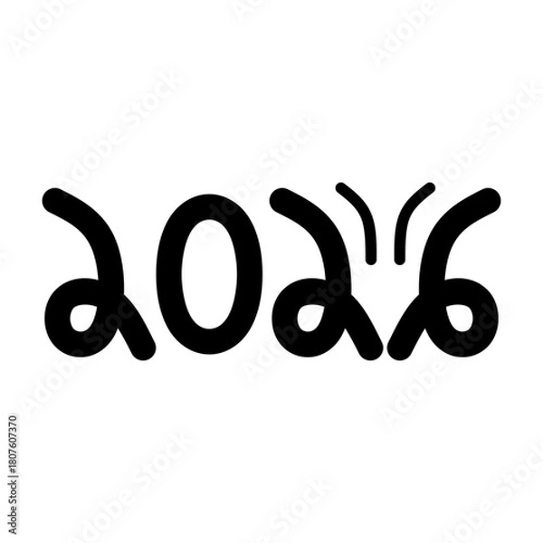 Fototapeta Flat Design Typography for 2026