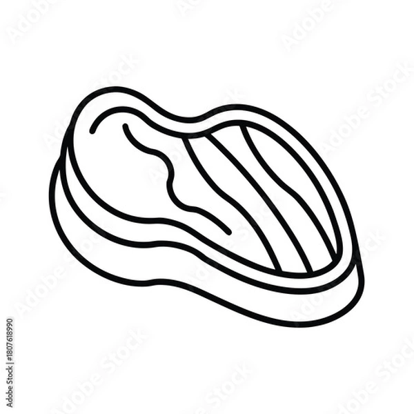 Fototapeta Vector illustration of isolated fresh fruit and vegetable drawing with a slice of bread and a cartoon apple
