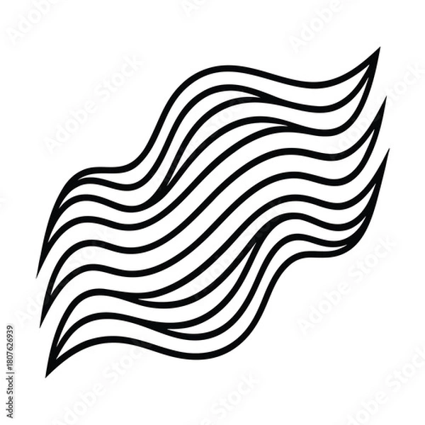 Obraz Abstract black and white water wave vector illustration for sea pattern design or decoration