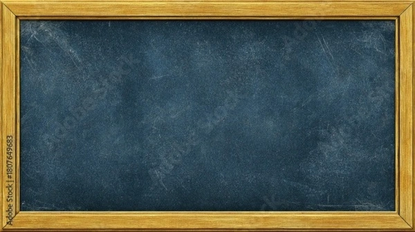 Obraz Wooden framed dark blue chalkboard surface presents a textured background for text