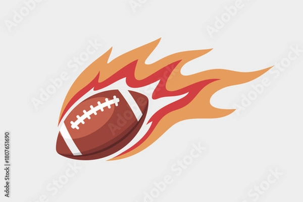 Obraz A dynamic football surrounded by flames. Vector illustration.