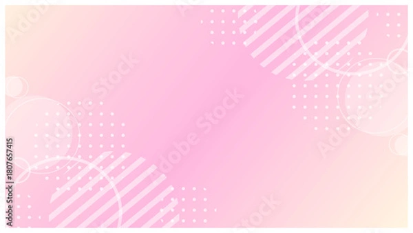 Obraz ピンクグラデーションの、ポップで可愛いメンフィス風フレーム背景