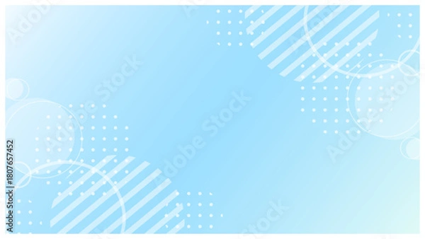 Obraz 水色グラデーションの、ポップで可愛いメンフィス風フレーム背景