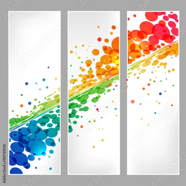 Fototapeta Set banners, splash colored round element