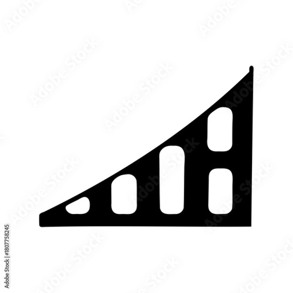 Fototapeta Growing signal strength bars increasing performance graph Vector, illustration