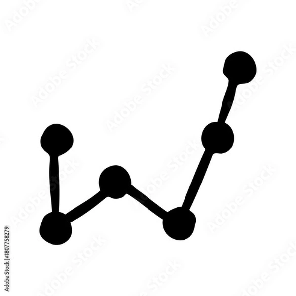 Fototapeta Hand drawn line graph illustrating business growth data Vector, illustration