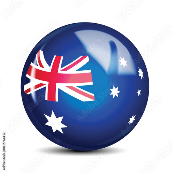 Fototapeta Australia National Flag Sphere Icon 3D Vector Illustration