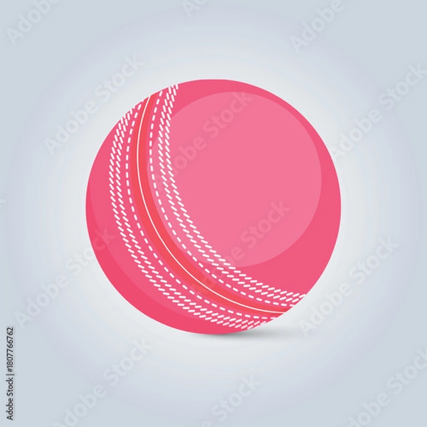 Obraz Pink Cricket Ball with White Stitching