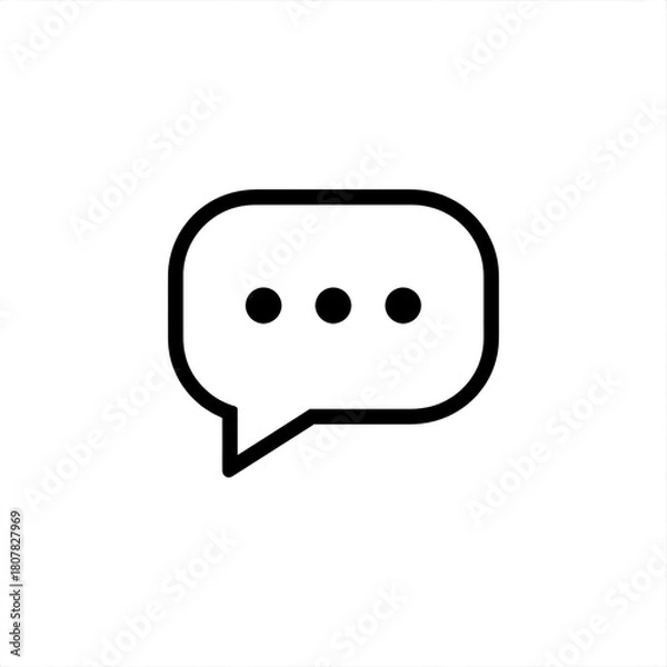 Fototapeta black chat bubble message icon