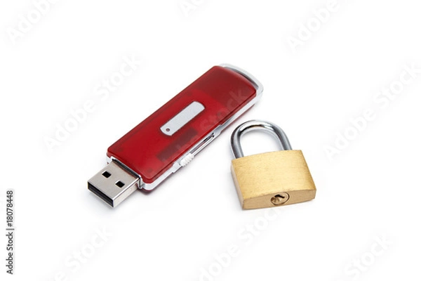 Fototapeta USB flash drive with a lock