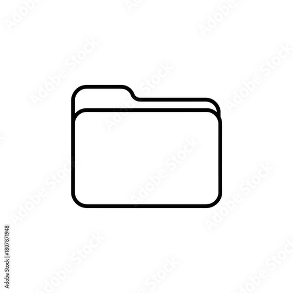 Obraz Simple isolated black outline folder icon