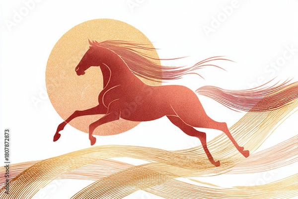 Obraz 抽象的な馬のイラスト
