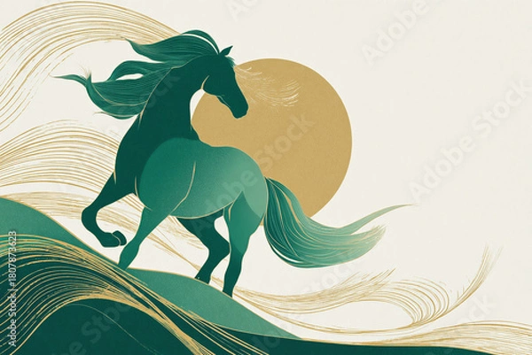 Obraz 抽象的な馬のイラスト