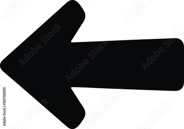 Fototapeta Illustration Simple left arrow black silhouette vector