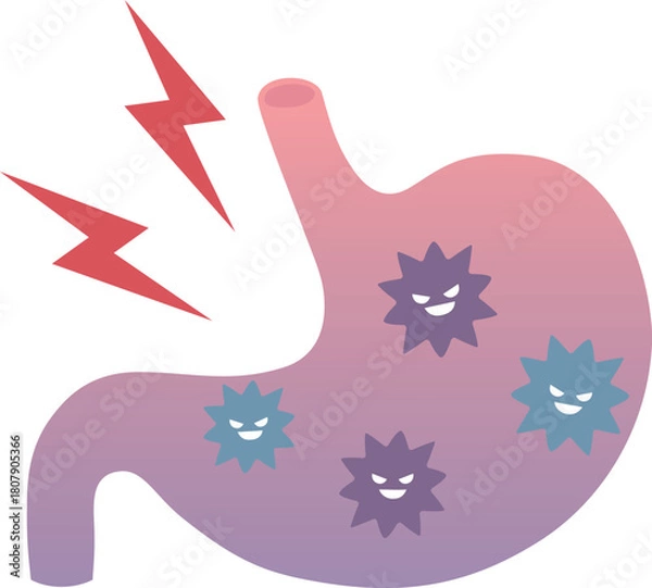 Fototapeta ウイルスに侵された胃