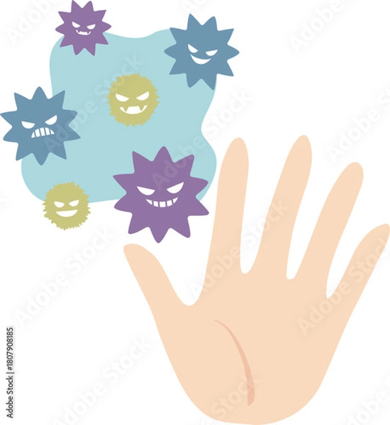 Obraz 手とウイルス