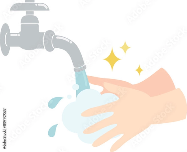 Obraz 石鹸での手洗い