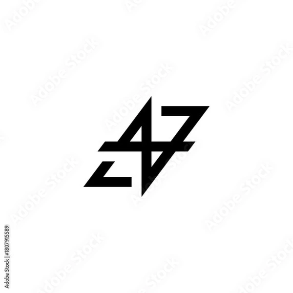 Fototapeta initial number 47 concept parallelogram shape