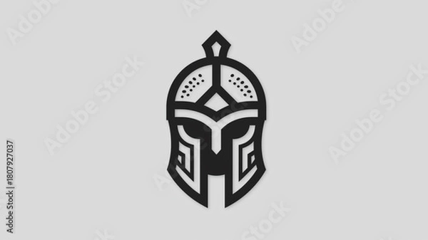Fototapeta Minimalist Spartan Helmet Illustration