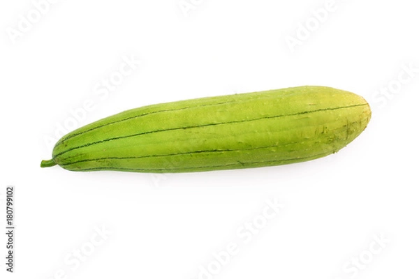 Fototapeta Fresh ridge gourd Luffa isolated on white background