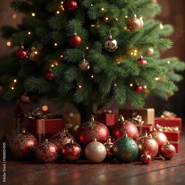 Obraz christmas tree and decorations