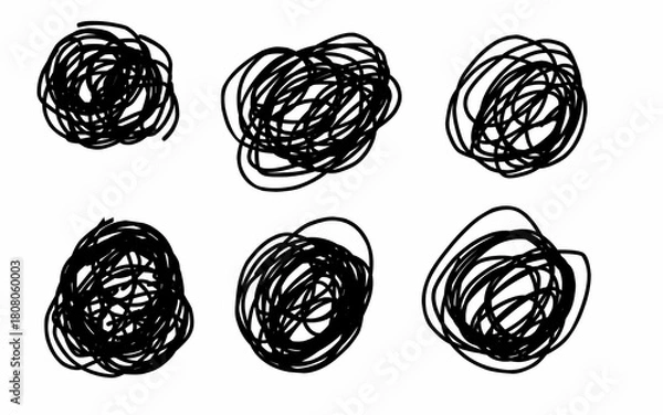 Obraz Abstract Hand-Drawn Scribble Shapes Collection