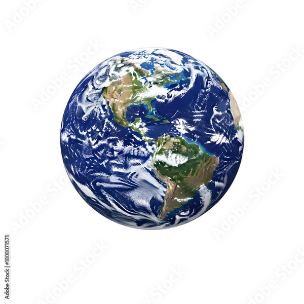 Fototapeta Planet Earth globe isolated on a transparent or white background. PNG
