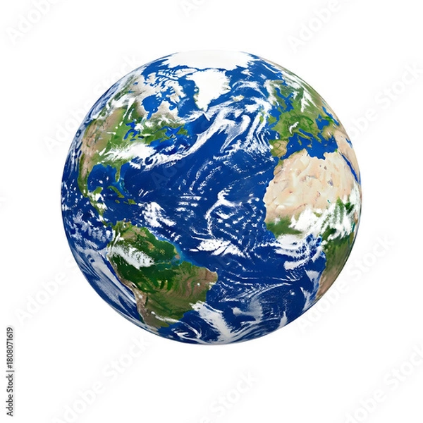 Fototapeta Planet Earth globe isolated on a transparent or white background. PNG
