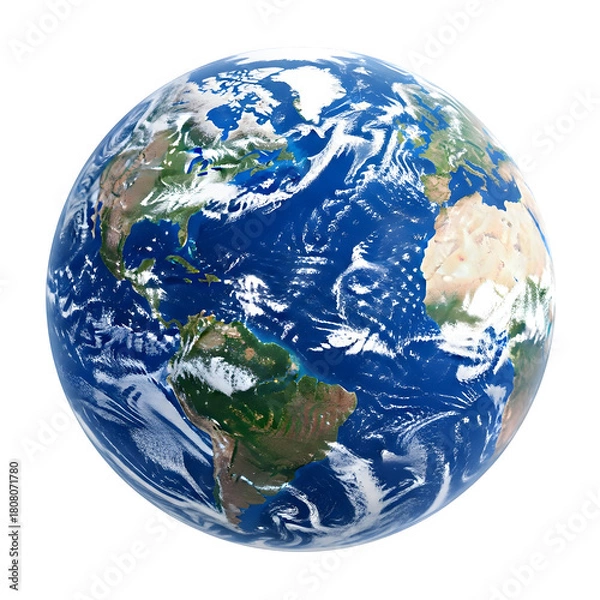Fototapeta Planet Earth globe isolated on a transparent or white background. PNG
